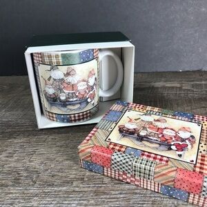 Vintage 90s Lang & Wise Santa mug Christmas with Box new